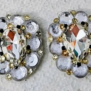 Handcrafted Rhinestone Stud Earrings – Silver & Gold Accents - Sara Al ...